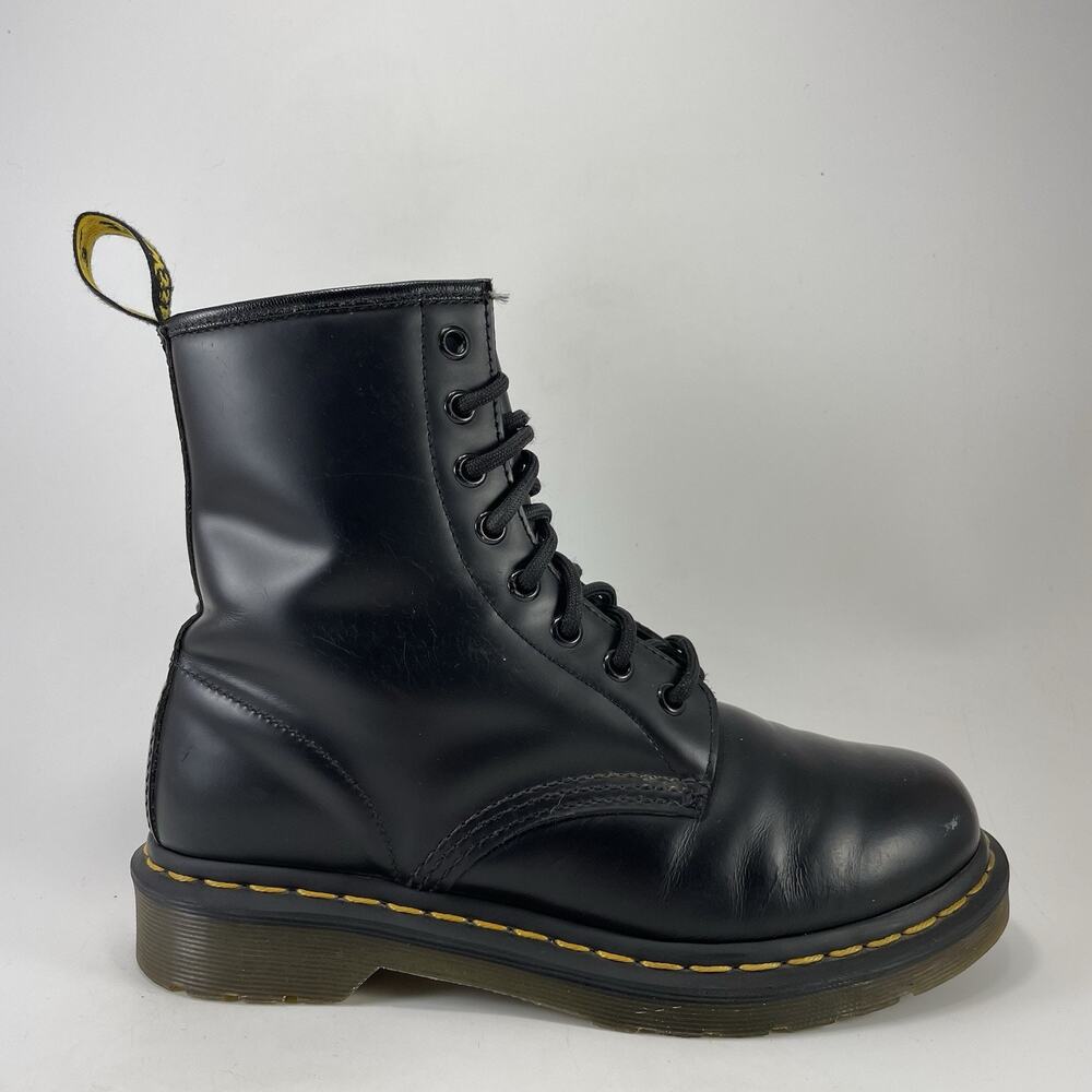 Dr. Martens 1460 W Womens Size 7 Black Leather 8 Eye Lace Up Combat Ankle Boots